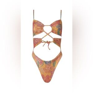 Melina Orange Dore Cut Out One Piece